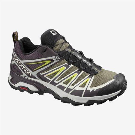 Salomon X ULTRA 3 Mens Hiking Shoes Olive UK XTPW